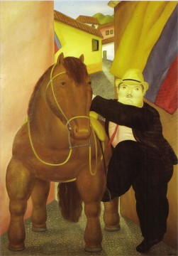 Fernando Botero Painting - Hombre y Caballo Fernando Botero